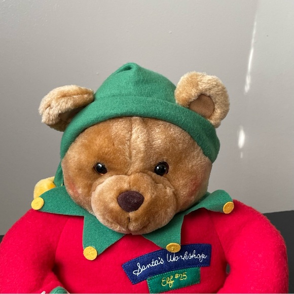 VINTAGE Hallmark Christmas CHRIS THE ELF TEDDY BEAR 12" Plush Stuffed Animal - Picture 7 of 16
